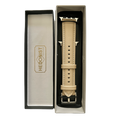 Pink gray padded leather Apple Watch band, presented in gift box