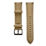Pink grey leather watch band with quick release bars, front view
