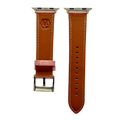 Pink padded leather Apple Watch band, compatible with all Apple Watch models