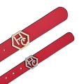 Edge stitching detail on women's seamless edge leather belt - pink-red - Hedonist Chicago (1.3")