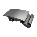Plate curved steel ratchet belt buckle, 1.38 inch, angled profile view