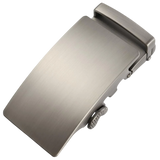 Plate curved steel ratchet belt buckle, 1.38 inch, polished front view