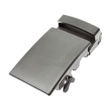 Plate metallic ratchet belt buckle, 1.38 inch, polished front view
