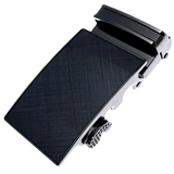 Plate saffiano ratchet belt buckle, 1.38 inch, textured front view