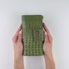 Video with green croco wallet