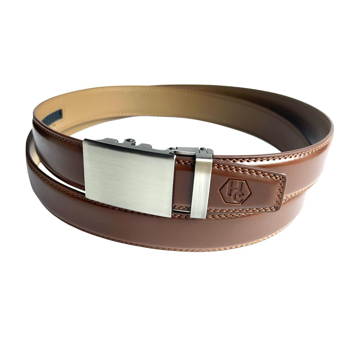 Metal Automatic belt buckle 1.38" , hardware close-up, for ratchet leather belts by Hedonist Chicago