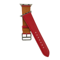 Red leather Apple Watch band, compatible with all Apple Watch models