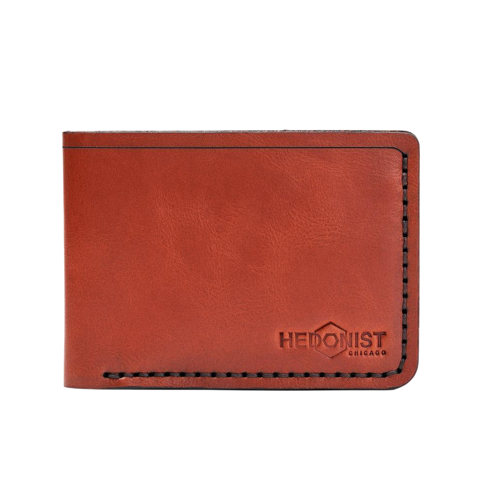 Handmade Men's Leather Wallet 4 Card Slots Red Brick | Hedonist Chicago