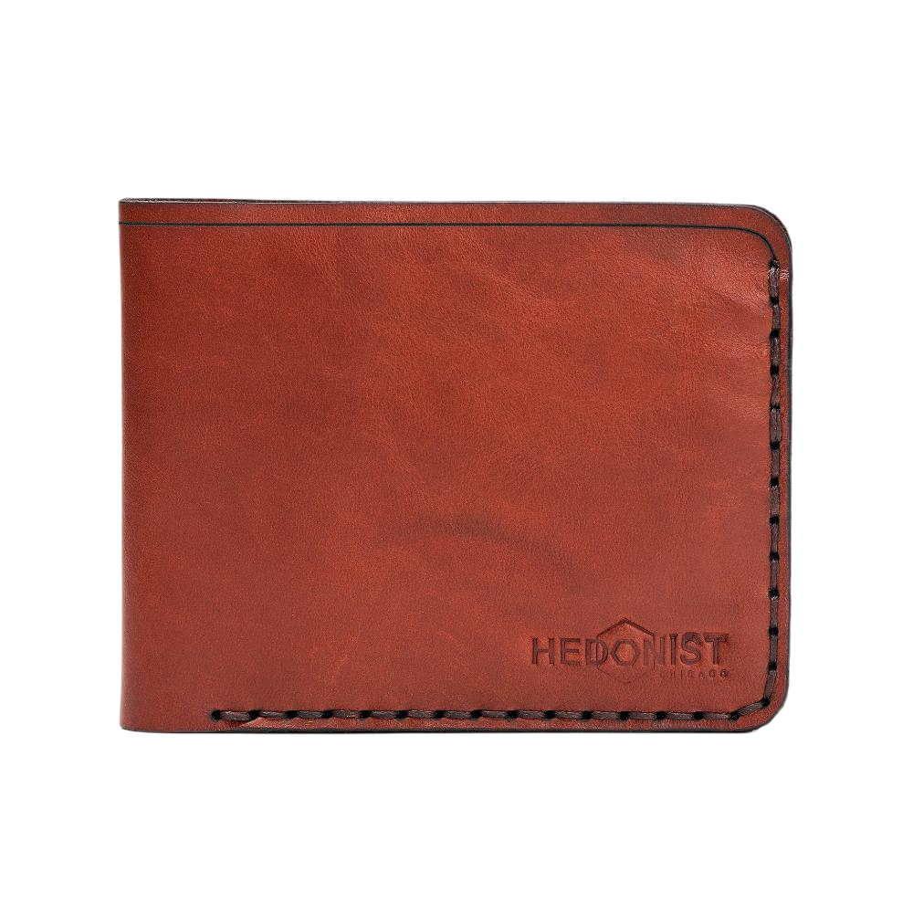 Handmade Men's Leather Wallet 6 Card Slots Red Brick | Hedonist Chicago