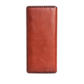 Handmade red brick leather card holder, 8 card slots, back view