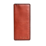 Handmade Long Leather Card Holder 8 Card Slots Red Brick | Hedonist Chicago