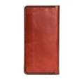 Handmade red brick leather card holder, 12 card slots, back view