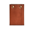 Hedonist Chicago brick key holder in brick, slim profile, full grain leather, angled view