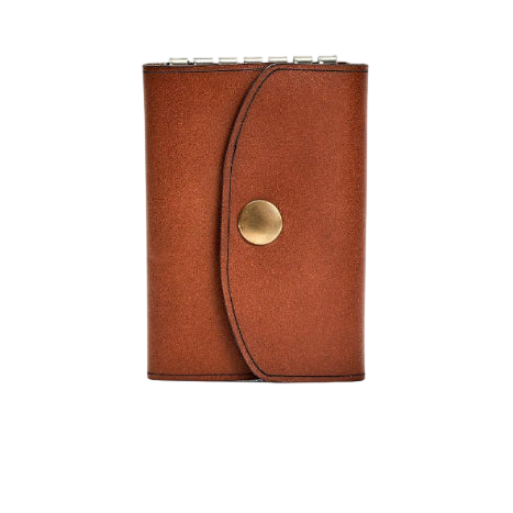 Hedonist Chicago brick key holder in brick, slim profile, full grain leather, product view