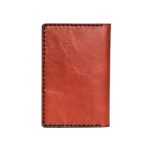 Hedonist Chicago brick passport case in brick, travel cover, full grain leather, angled view