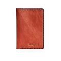 Hedonist Chicago brick passport case in brick, travel cover, full grain leather, product view