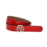 Women's seamless edge leather belt - red - Hedonist Chicago - premium women's leather accessory (1"/1.3")