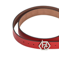 Women's seamless edge leather belt - red - Hedonist Chicago - premium women's leather accessory (1")