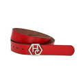 Women's Red Leather Belt 1"