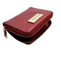 Red leather zip wallet and traveler wallet gift set by Hedonist Chicago