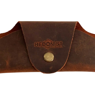 Small Soft Leather Eye Glasses Case Brown