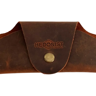 Small Soft Leather Eye Glasses Case Brown
