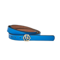 Women's Sky Blue Leather Belt 1"