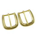 Small solid brass belt buckle, back view