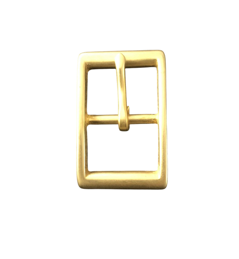 Solid brass gold belt buckle, front view