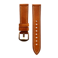 Flat Tan Leather Watch Band for Men and Women