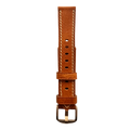 Tan flat leather Apple Watch band, alternate view