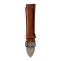 Tan top-grain leather watch band, side view
