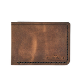 Handmade Men's Leather Wallet 4 Card Slots Tan Pull-Up | Hedonist Chicago