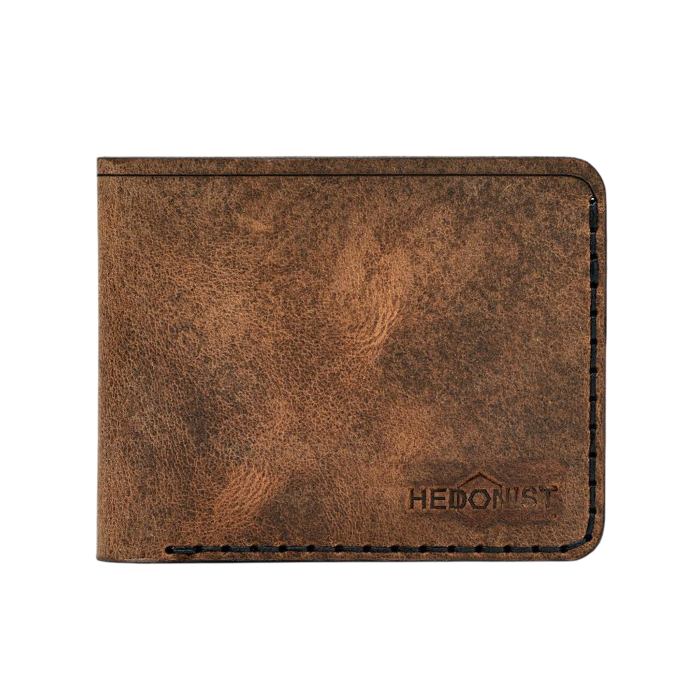 Handmade Men's Leather Wallet 6 Card Slots Tan Pull-Up | Hedonist Chicago
