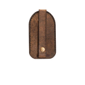 Hedonist Chicago tan key chain in tan, slim profile, full grain leather, detail view