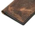 Hedonist Chicago tan passport case in tan, travel cover, full grain leather, close view