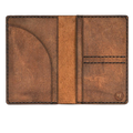 Hedonist Chicago tan passport case in tan, travel cover, full grain leather, detail view