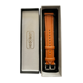 Tan leather watch band, presented in box