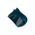 Soft Leather Eye Glasses Case in Teal, open, angled top view showing interior