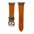 Turquoise leather Apple Watch band, compatible with all Apple Watch models