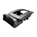 Washed metallic ratchet belt buckle, 1.38 inch, angled profile view
