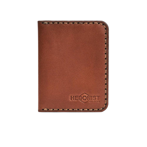 Handmade Men's Leather Wallet ID Slot and 4 Card Slots Whisky | Hedonist Chicago