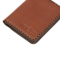 Handmade whisky leather bifold wallet with ID slot, by Hedonist Chicago