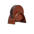 Hedonist Chicago leather coaster set in Whisky, clean edge, full grain leather, product view