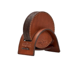 Hedonist Chicago leather coaster set in Whisky, clean edge, full grain leather, product view