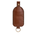 Hedonist Chicago whisky key chain in whisky, slim profile, full grain leather, product view