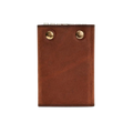 Hedonist Chicago whisky key holder in whisky, slim profile, full grain leather, angled view