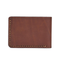 Handmade whisky pull-up leather bifold wallet, 4 card slots, back view
