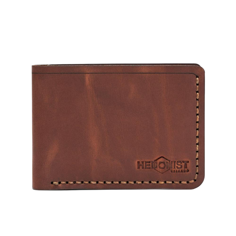 Handmade Men's Leather Wallet 4 Card Slots Whisky Pull-Up | Hedonist Chicago