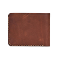 Handmade whisky pull-up leather bifold wallet, 6 card slots, back view